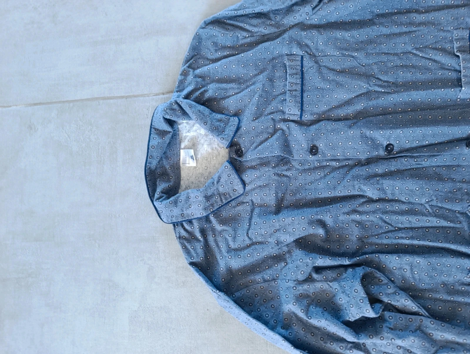 Veste de interior / casaco de pijama Ary & Bell 100% algodão azul estampado – XXXL – photo 5